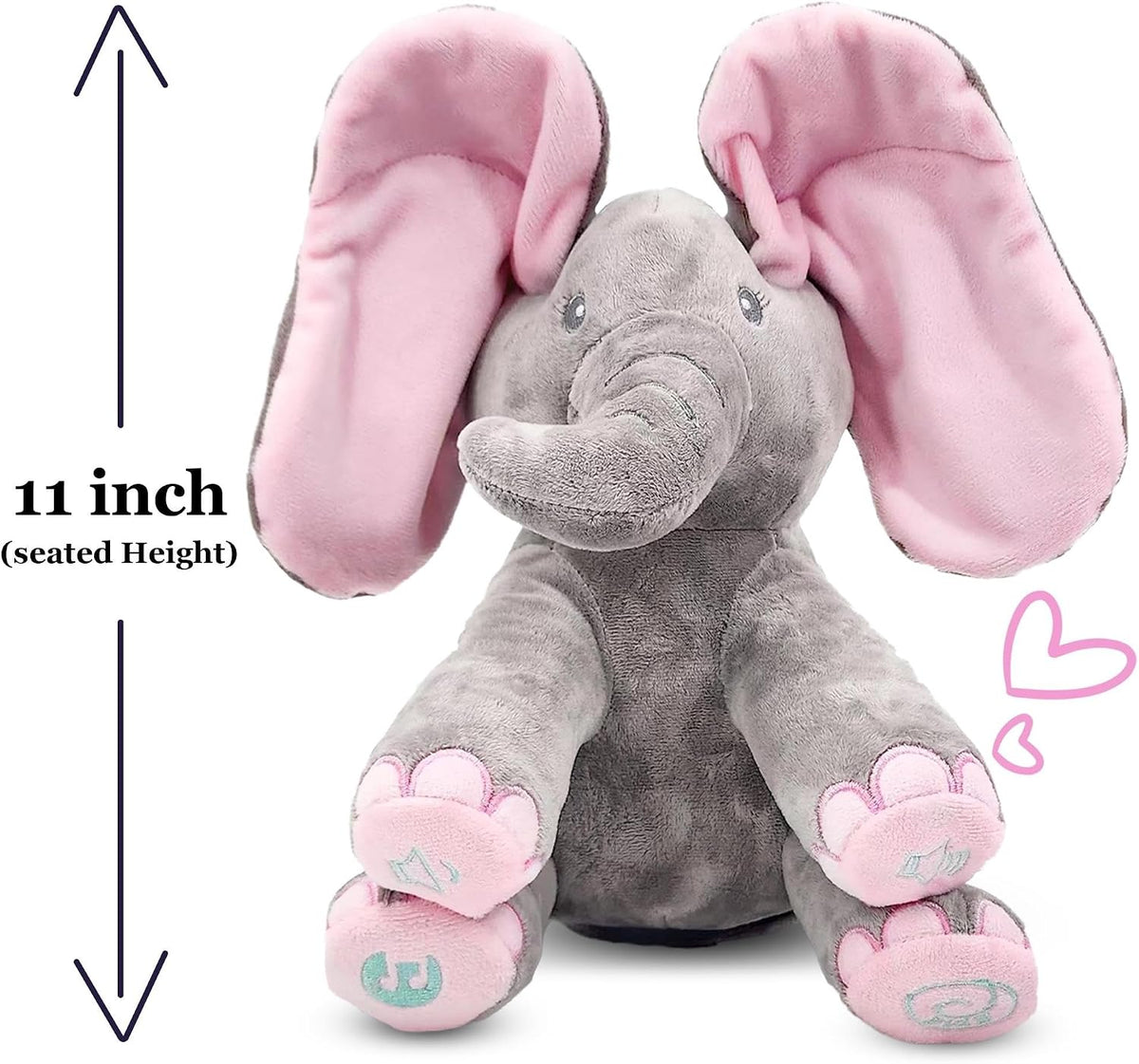 Dimple Kaia Peek-A-Boo Elephant, Interactive Singing Plush Toy - Pink Elephant - image 2