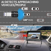 RV Backup Camera, 7'' 1080P Vehicle Backup Cameras with AI Detection, Waterproof Wireless Backup Camera with DVR Recording & Night Vision for Car, Van, SUV, Truck, Trailer