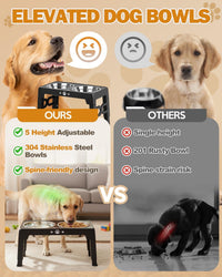Elevated Dog Bowls for Medium Large Size Dogs - Black / Medium Large / 2 Basic Bowls - image 3
