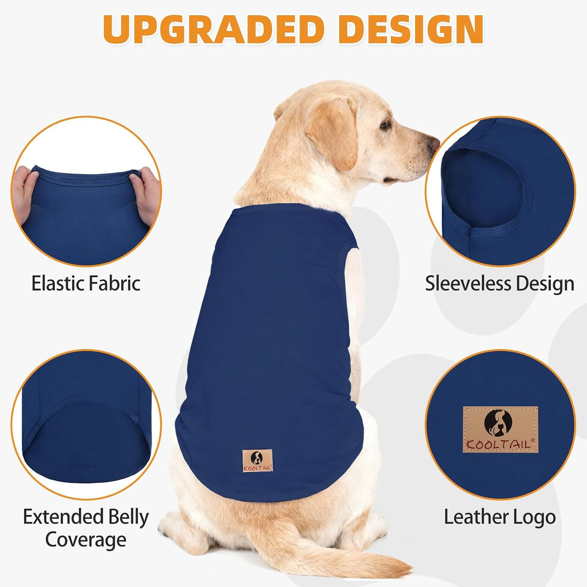 Halloween Dog Shirts for Large Dogs - Navy Blue&Grey / XXX-Large(Chest 31", Back 25") - image 2