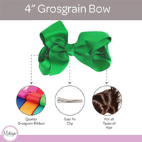 Motique Accessories 4 inch dusty rose grosgrain hair bow for girls on a metal alligator clip - view 11