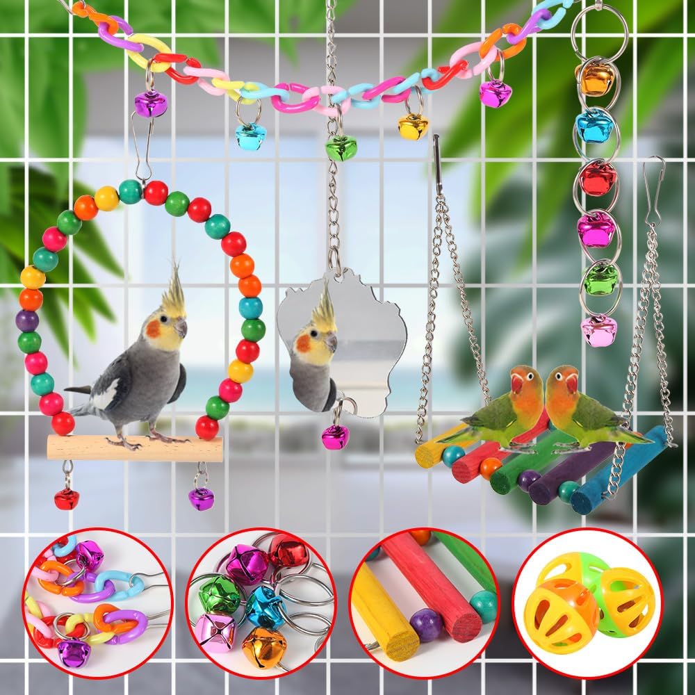 YIXUND Bird Toys for Parakeets, Parrots, Conures, Cockatiels - image 2