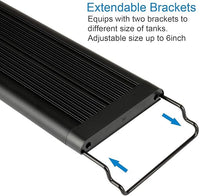 WATER REBIRTH LED Aquarium Light, Full Spectrum Fish Tank Led Light with Aluminum Alloy Shell Extendable Brackets (12-18 in)
