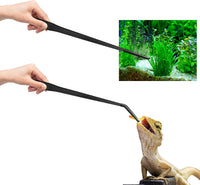 Lasnten 2 Pcs Reptile Feeding Tongs, Long - Black / 18.5 Inch, 18.9 Inch