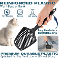 Set of 1 Fine Mesh Cat Litter Scoop with Small Holes - Set of 2 / Gray - image 2