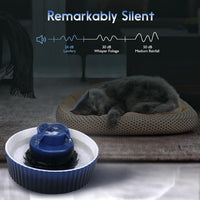 Lawfery Ceramic Cat Water Fountain - Dark Blue Ceramic Fountain - image 2