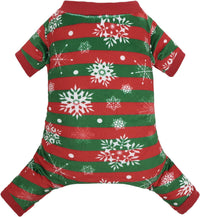 CuteBone Small Dogs Outfit Soft Puppy Onesies Pjs Christmas Dog - Stripe Snowflakes / Medium