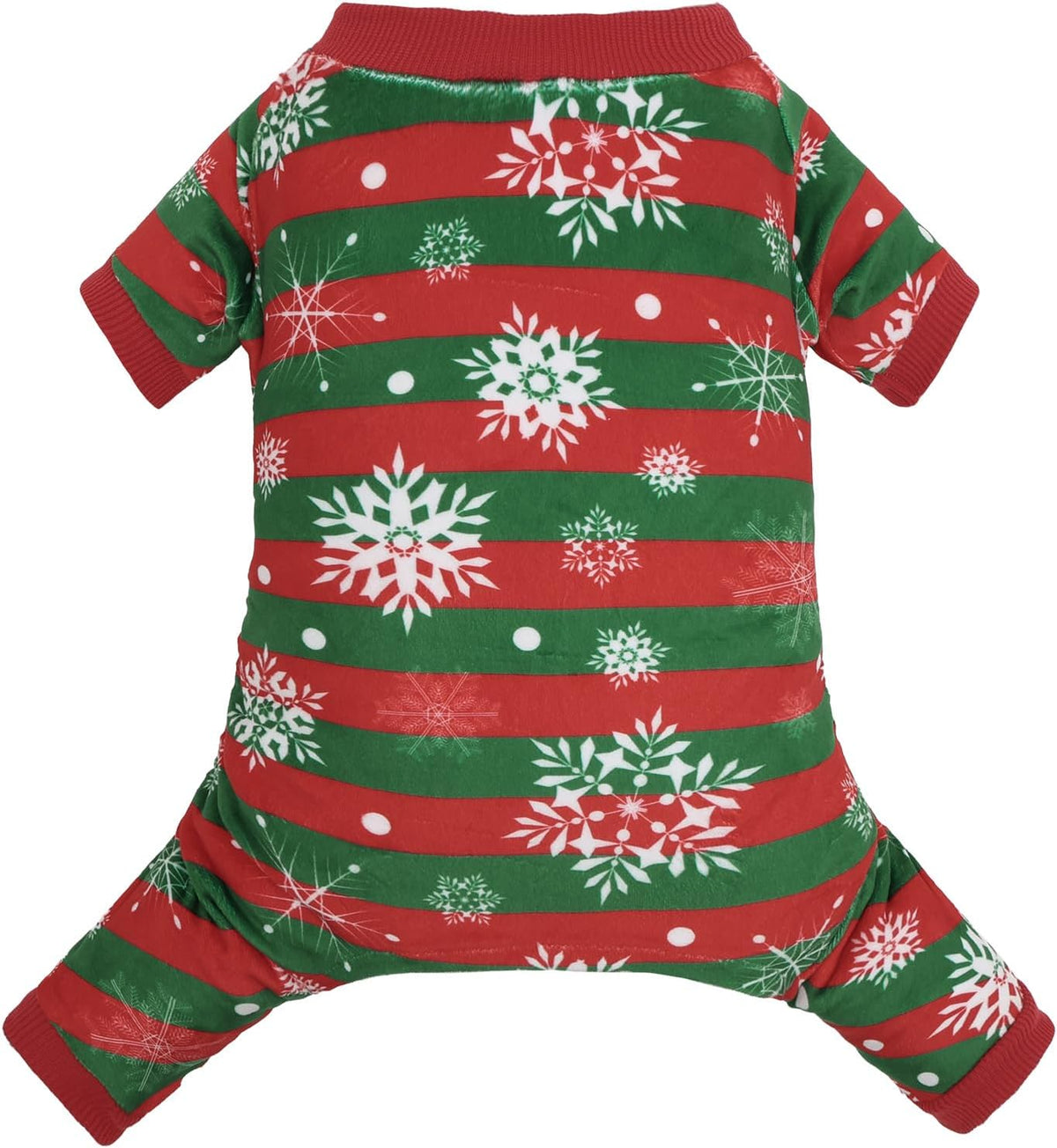 CuteBone Small Dogs Outfit Soft Puppy Onesies Pjs Christmas Dog - Stripe Snowflakes / Medium