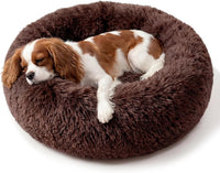 Small Calming Dogs Bed for Small Dogs Anti-Anxiety Machine Washable - Coffee / 30 inches