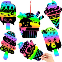 JULMELON 36 PCS Butterfly Scratch Cards, Rainbow Scratch Paper – Fun for Kids & Family - Summer Crafts