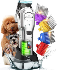 oneisall Dog Clippers for Grooming Thick Heavy Coats – Essentials for Dogs - Silver Pro Dog Clipper