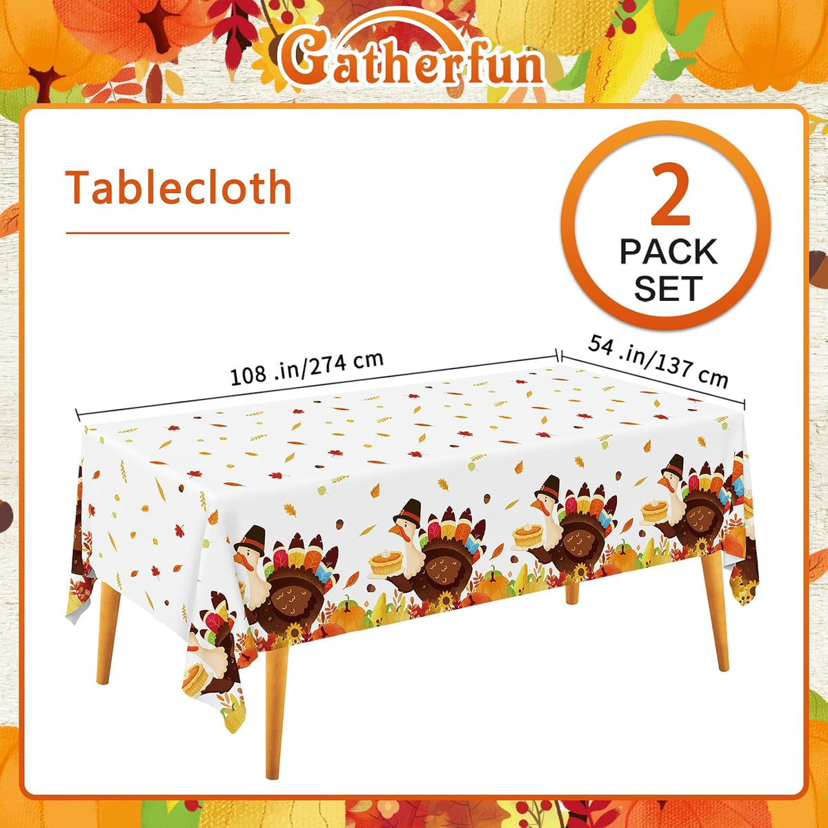 Gatherfun Ice Cream Party Supplies: 2-Pack Ice Cream Birthday Party - Thanksgiving - image 2