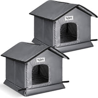 Tailtastic Weather Outdoor Cat House - GREY / 2PC