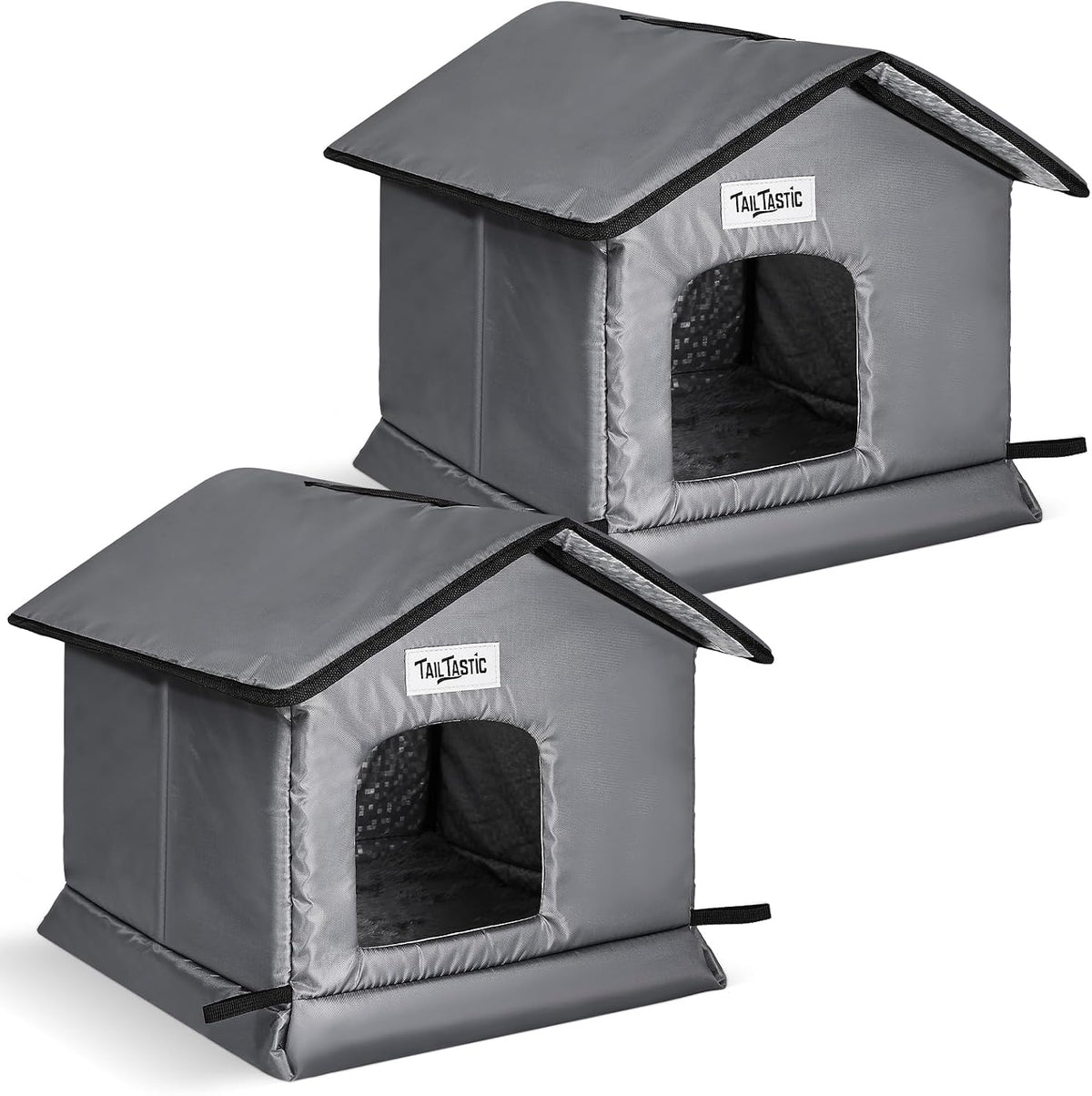 Tailtastic Weather Outdoor Cat House - GREY / 2PC