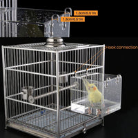 GURECOD Hanging Bird Bath Cube Bird Bathtub Bath Shower Box Bowl Cage - 6.3 x 6.3 x 6.3 inch - image 4