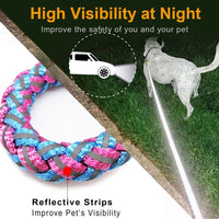 Reflective Dog Leash 2/3/4/6/10ft Braided 1/2" Strong Nylon Rope – Essentials for Dogs - 6ft * 1/2" / Pink - image 2