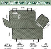 Waterproof Dog Car Seat Cover for Back Seat, Pet Hammock, L - Grayish Green / Small,Standard - image 2