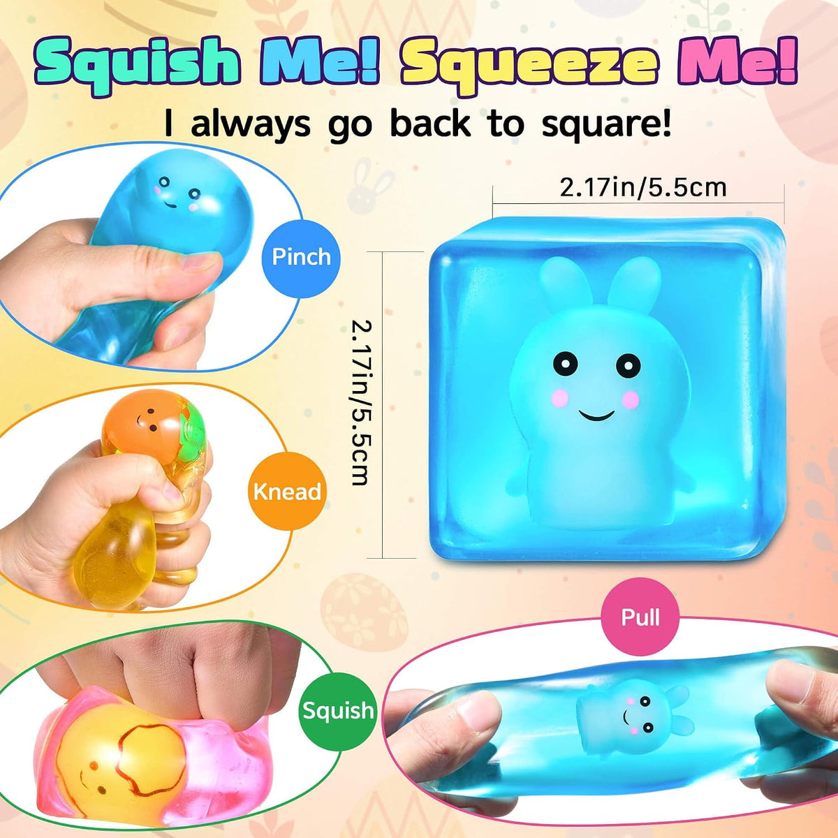 Squishy Fidget Toys Stress Cube - Easter - image 4