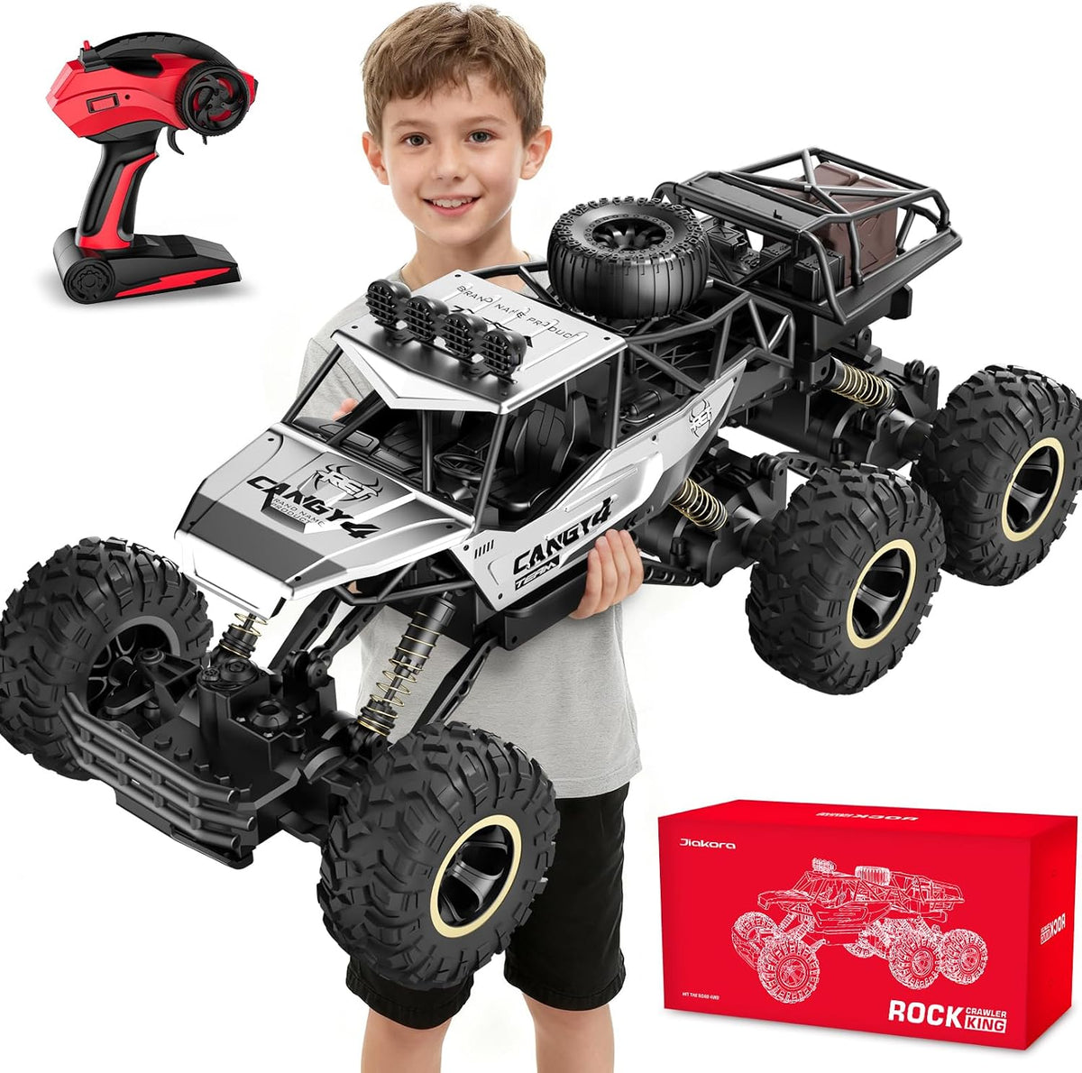 Jiakora RC Cars Remote Control Car 1:12 Off Road Truck - 6 Wheels Silver