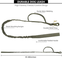 Tactical AirTag Dog Collar Leash Set - Heavy Duty, Adjustable GPS Collar Compatible with Apple AirTag, with Holder & Control Handle for Medium/Large Dogs [ Green, L ]