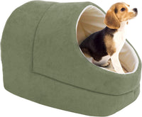 4 in 1 Self Warming Burrow Cat Bed Hideway Sleeping Cuddle Cave – Essentials for Cats - Sage Green-2 - image 2