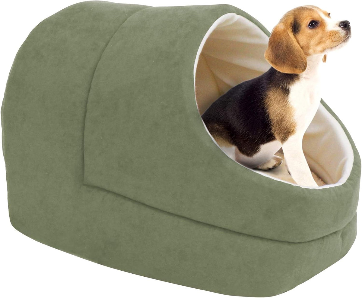 4 in 1 Self Warming Burrow Cat Bed Hideway Sleeping Cuddle Cave – Essentials for Cats - Sage Green-2 - image 2
