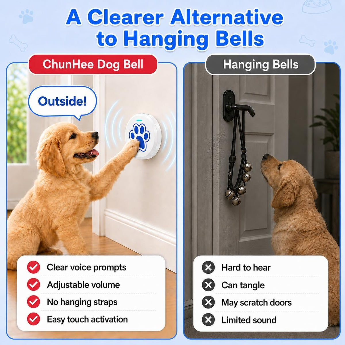 Dog Training Bells for Door - Blue+Black - image 4