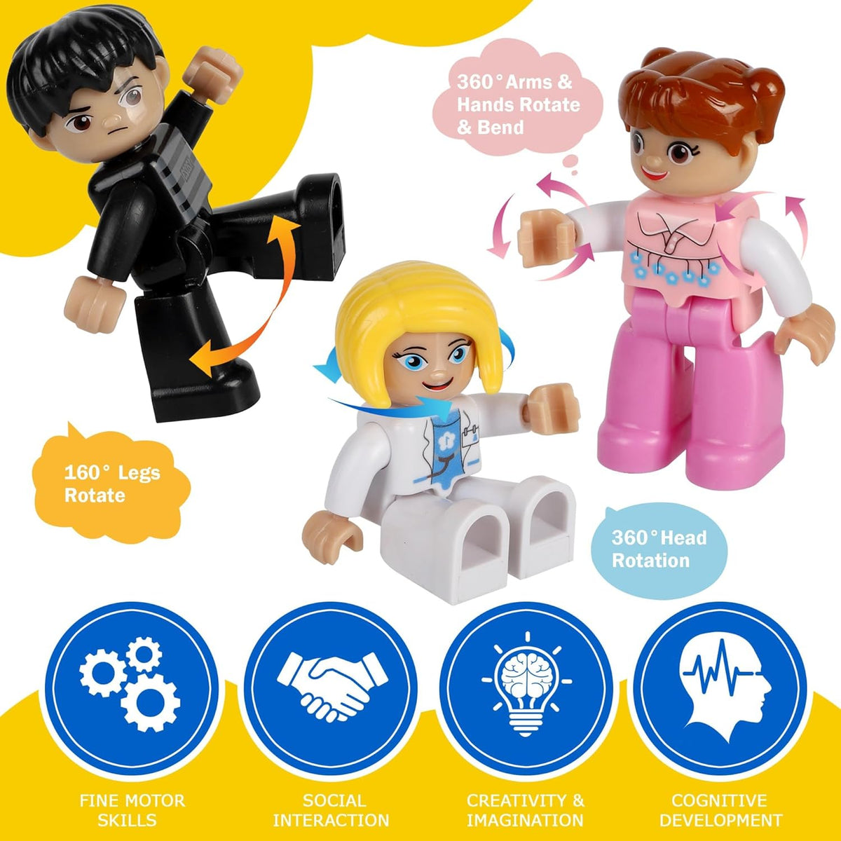 Mruikeny 12 Pieces Large Magnetic Figures for Kids Ages 3 4 5 6 7 8+ – Fun for Kids & Family - Blue - image 2