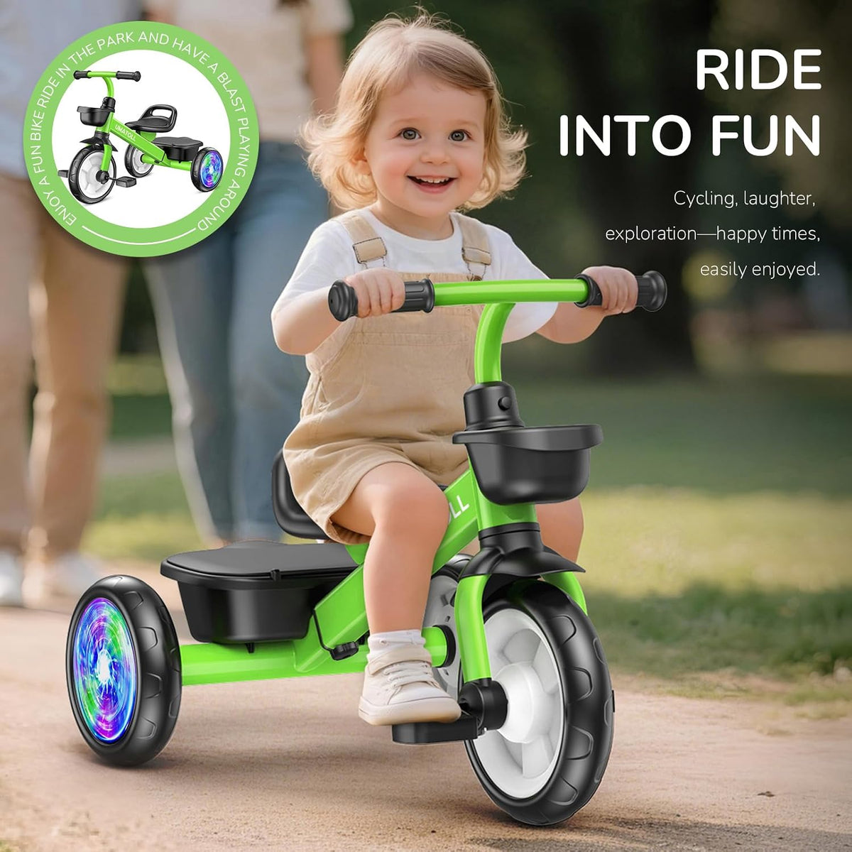 Umatoll Tricycle for 2-5 Year Old - Green - image 4