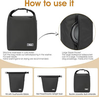 Dog Food Travel Bag,40-Cup Pet Food Storage Containers with 2PCS Collapsible Dog Travel Bowls,Waterproof Kibble Storage Container(Black, Large)