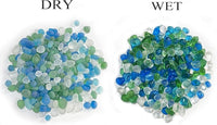 Sea Glass Stones, 0.85LB/385g Mix Blue Aquarium Gravel Rocks, Blue Green White Pebbles for Fish Tank, Sea Glass for Vase Filler Craft
