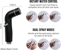 G-Promise 2 Mode Dog Shower Attachment with Extra Long Hose Adhesive - 78 Inch Hose / Matte Black - image 2