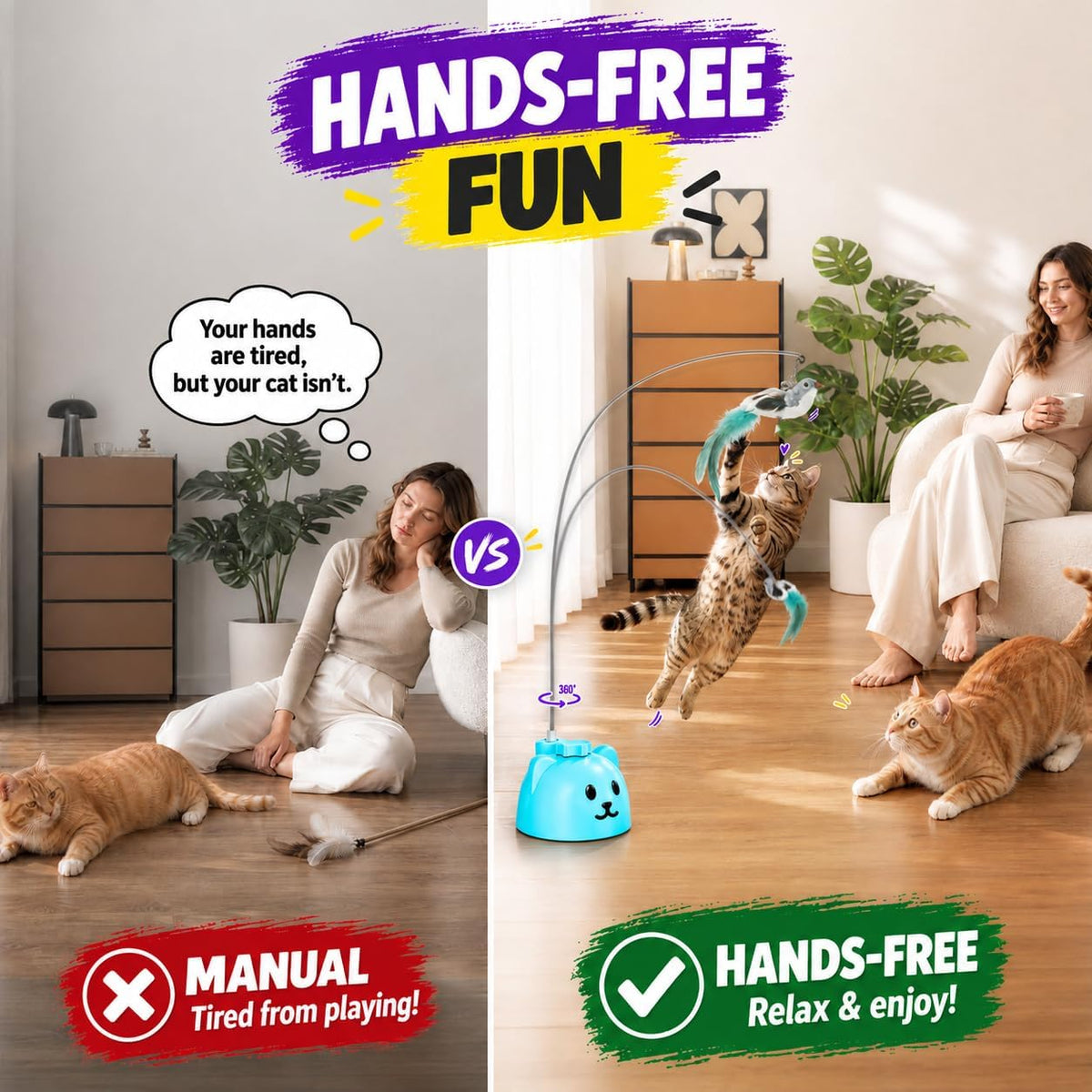 Interactive Cat Toys for Indoor Cats - Blue - image 3