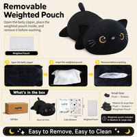 SQEQE Weighted Black Cat Plush - Black Cat / Small(9.8 Inch) - image 2