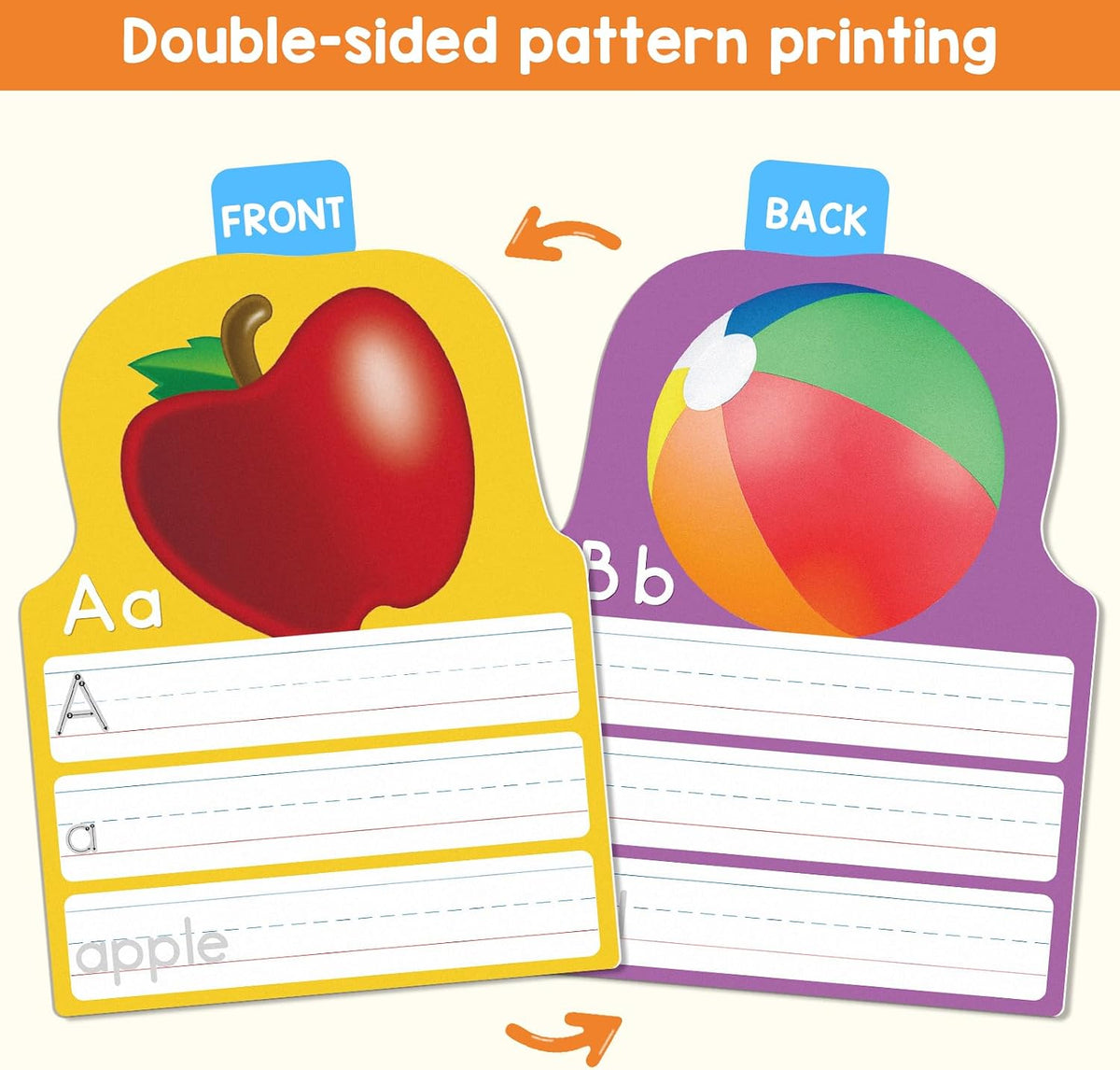 Auchq alphabet writing practice cards, 13 double-sided dry erase letter tracing cards - view 4