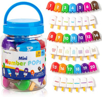 Odoorgames number matching toy, plastic popsicles numbered 1-20 in 7 colors - view 2