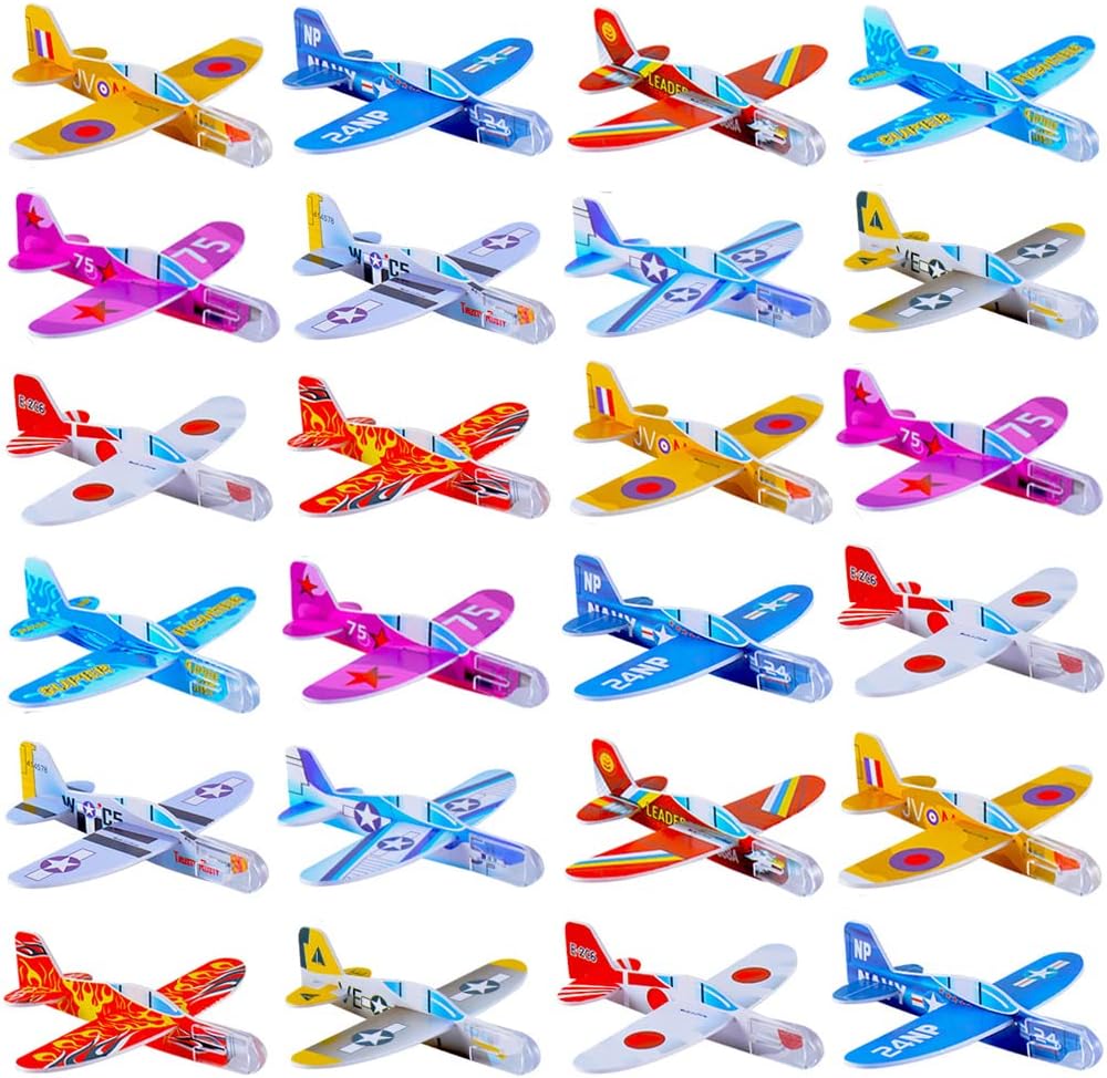 Manmel 50 Pcs Foam Gliders Planes Toys for Kids, Paper Airplane - Medium