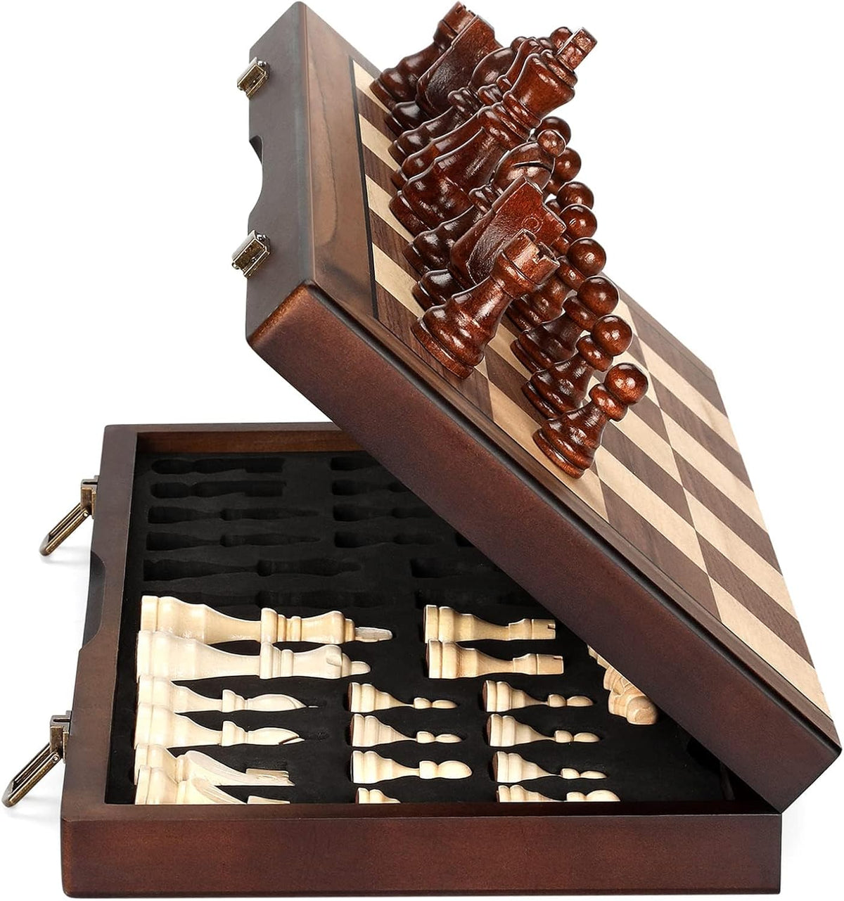 Magnetic Wooden Chess Set for Adults Kids 15'' Chess Board - 15 INCHES