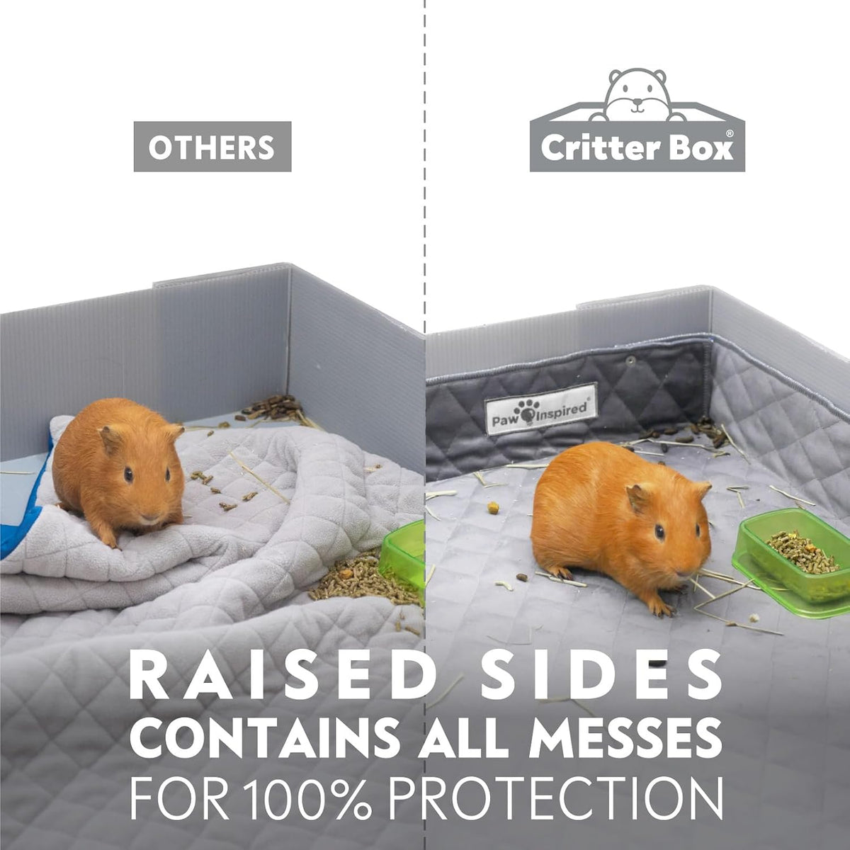 Paw Inspired Critter Box Cage Liner, Raised Sides, C&C 2x4 – Daily Care for Small Pets - C&C 2x4 (14" Grids) - image 2