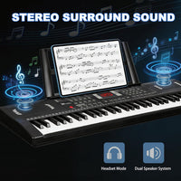Kids Keyboard Piano, 61 Key Electronic Piano – Fun for Kids & Family - Black - image 2