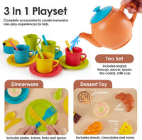 Buyger Kids Kitchen Accessories and Tea Set Play Dishes for Kids - With Storage Box - image 2