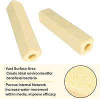 RealPlus Ceramic Bio Filter Media for Aquarium Sump Canister Pond Fish Tank Canister Koi Pond, Vast Surface Area, 80pcs, Yellow