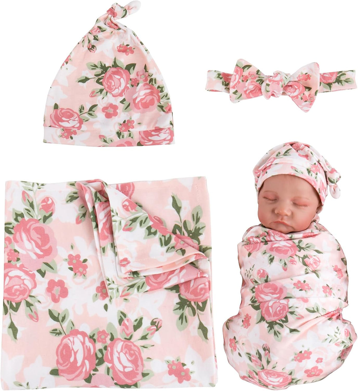 Aori Reborn Baby Dolls Clothes - Pink Floral
