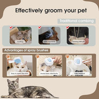 Cat Steam Brush，3 In 1 combs for indoor cats，pet steam brush for shedding,Dog shedding for Long and Short Hair Dogs and Cats Pet Grooming Brush Remove Tangled Loose Hair (Blue)