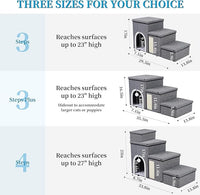 Dog Stairs for Bed and Couch 23“H, Foldable Dog Stairs for Small Older Dogs, 4 in 1 Adjustable Pet Cat Steps Ramps with Storage, Condo, Cat Scratcher, Hold Up to 180LBS, 4 Steps