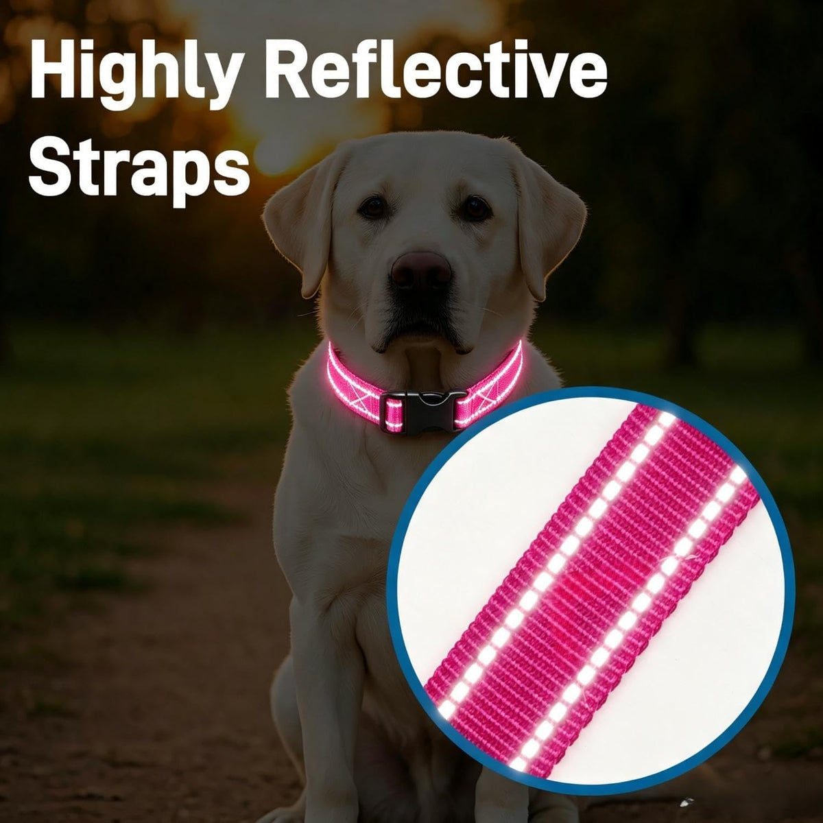 Dog Collar for Small Medium Dogs with Buckle - Deep Pink / Small - image 2
