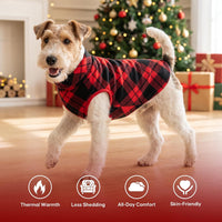 KYEESE 2Pack Dog Sweater for Small Dogs Soft Pet Coats Fleece - Red Plaid / Large (12-18lbs) - image 2