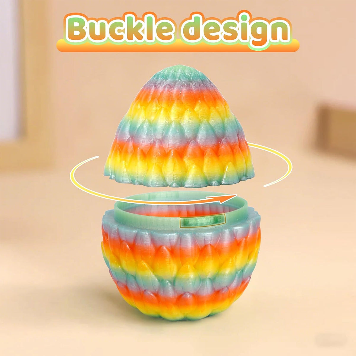 3D Printed Dragon Egg, Large 12" for Kids, Dragon Lovers - Crystal Rainbow M - image 4