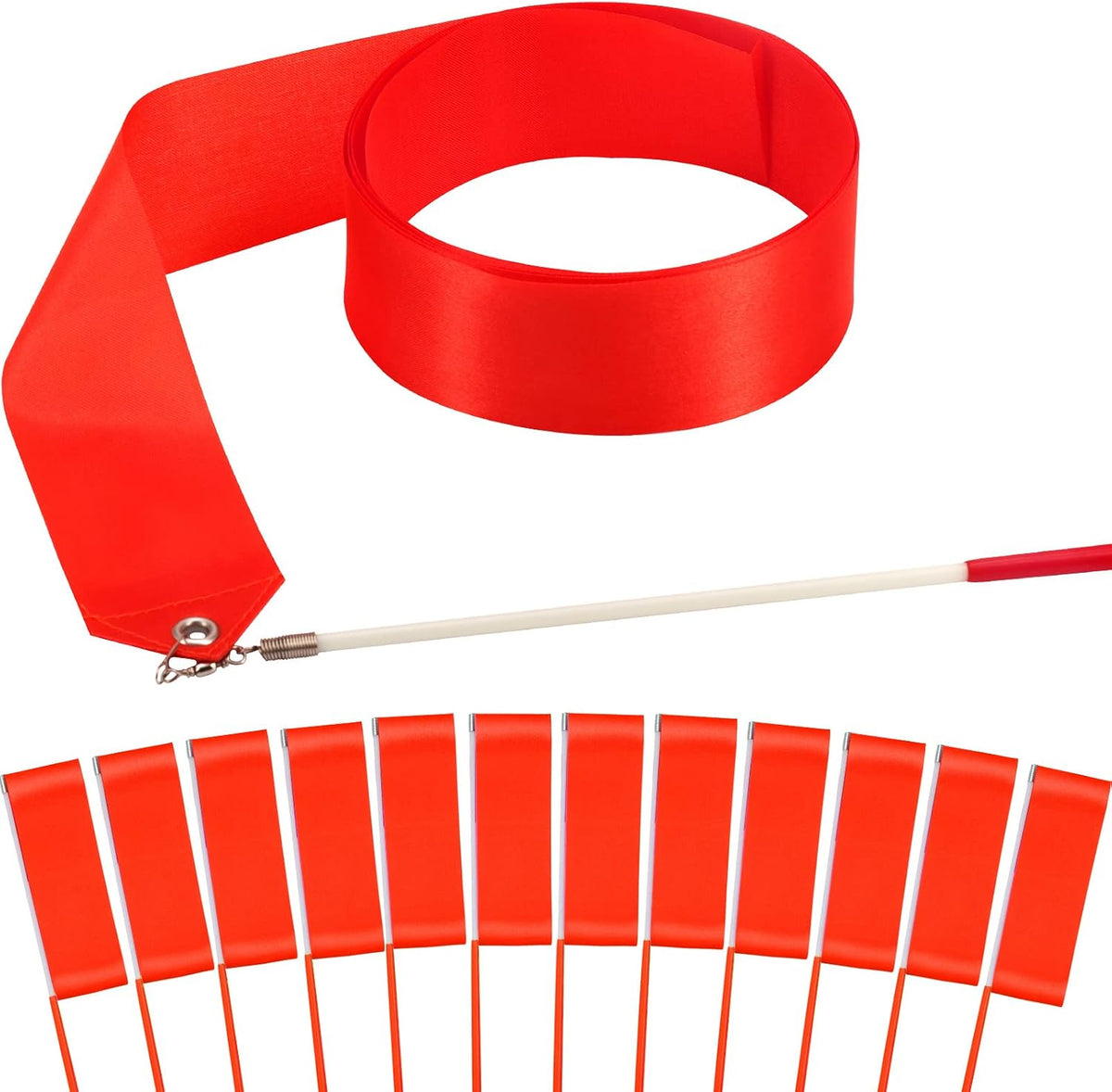 12PCS Red Dance Ribbons, Red Party Favors - Red 12PCS
