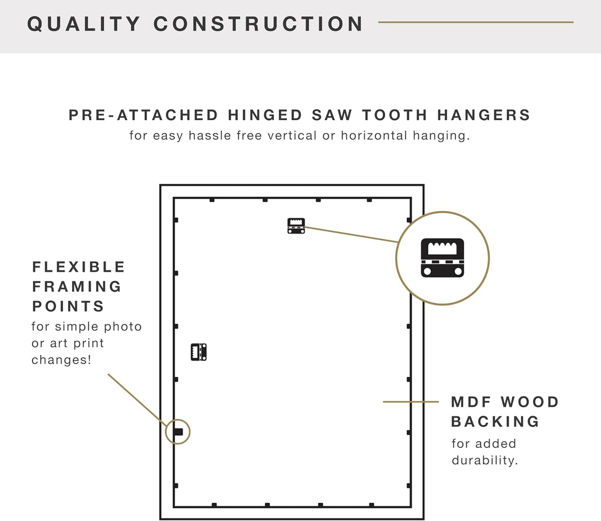 MCS Puzzle Frame, 20x27, Wall-Mounted - 24 x 36 in or smaller / Black - image 4